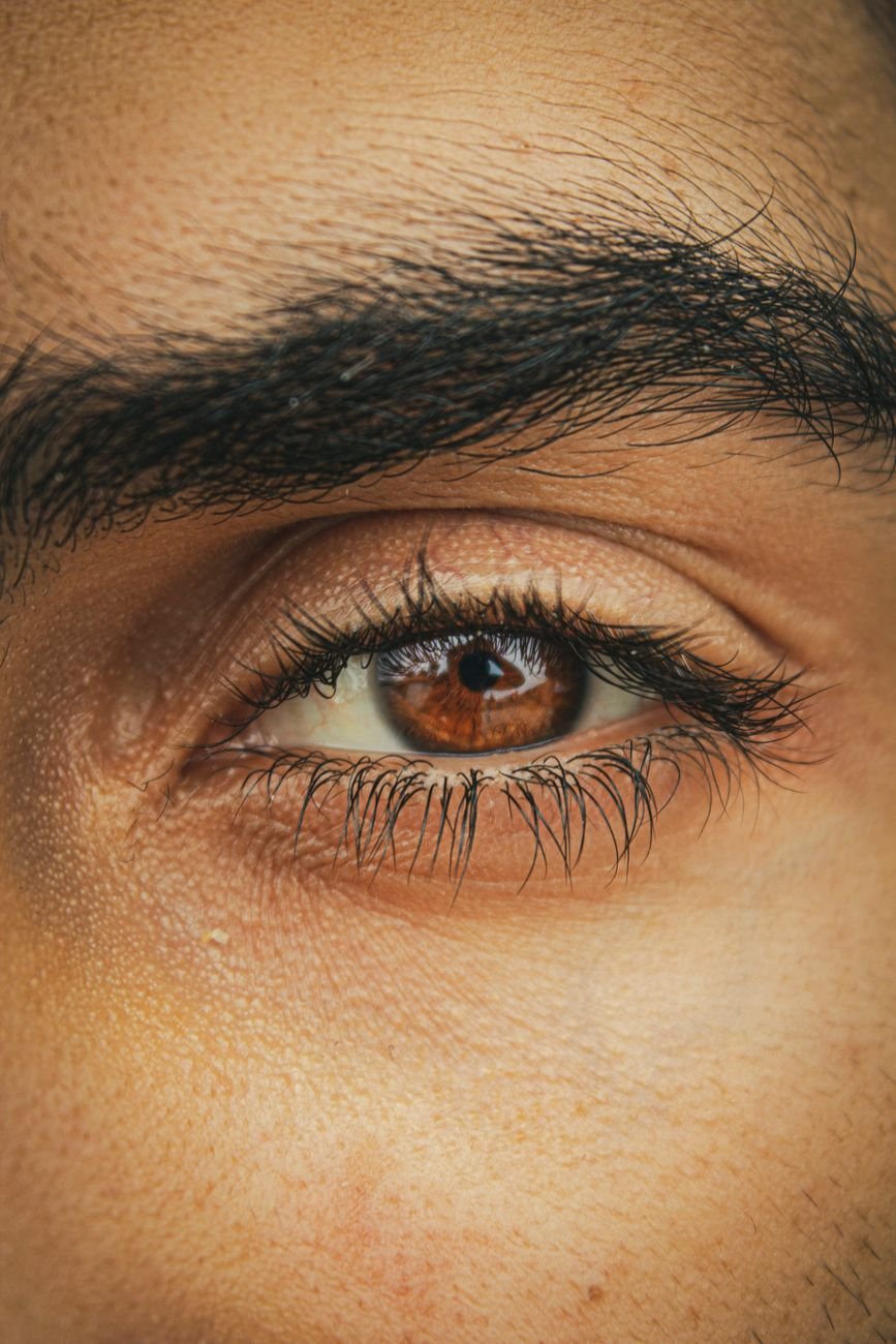 close up shot of a person s eye