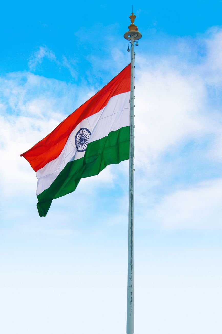 indian flag on pole