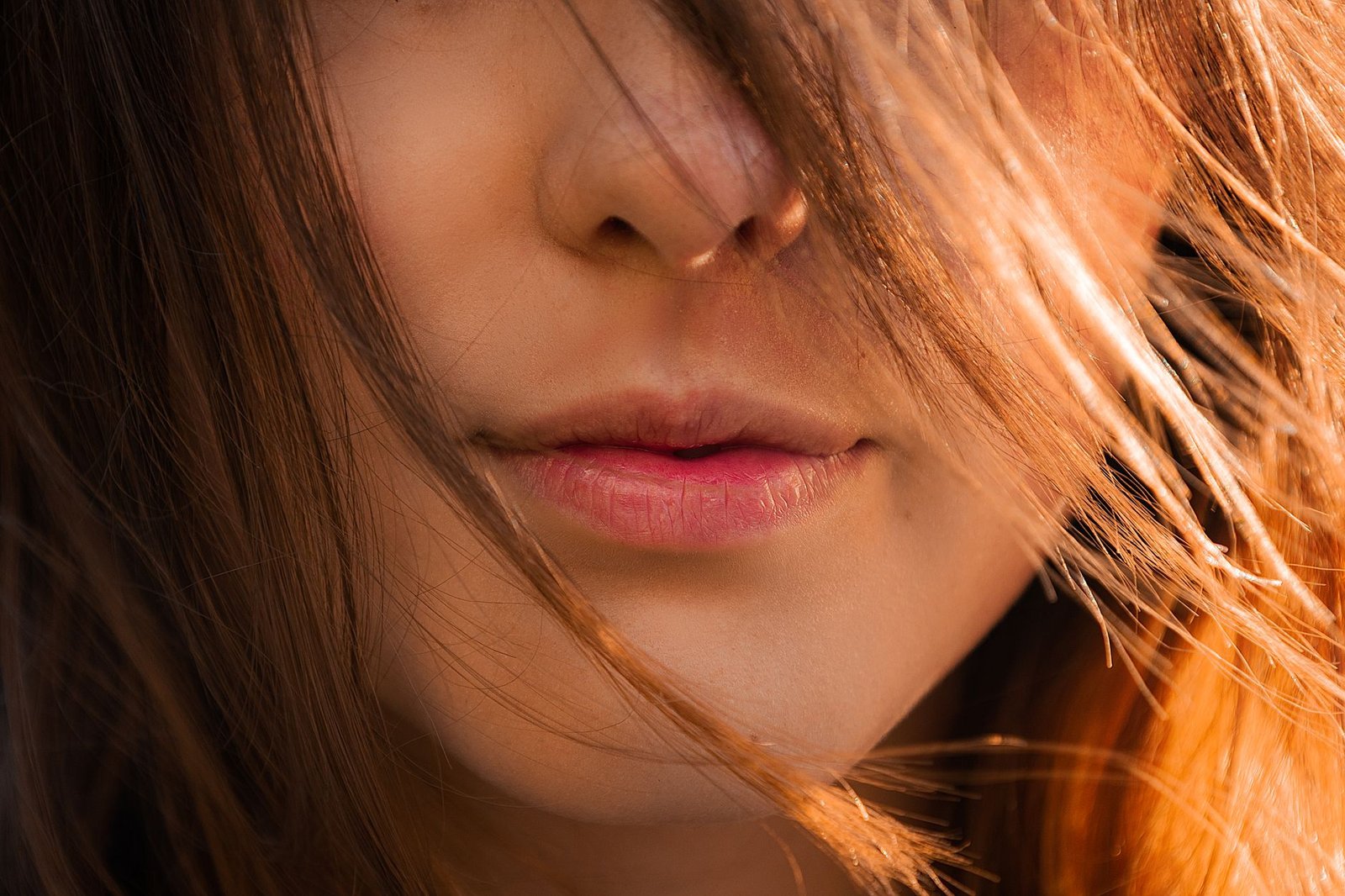 close up shot of a woman s lip