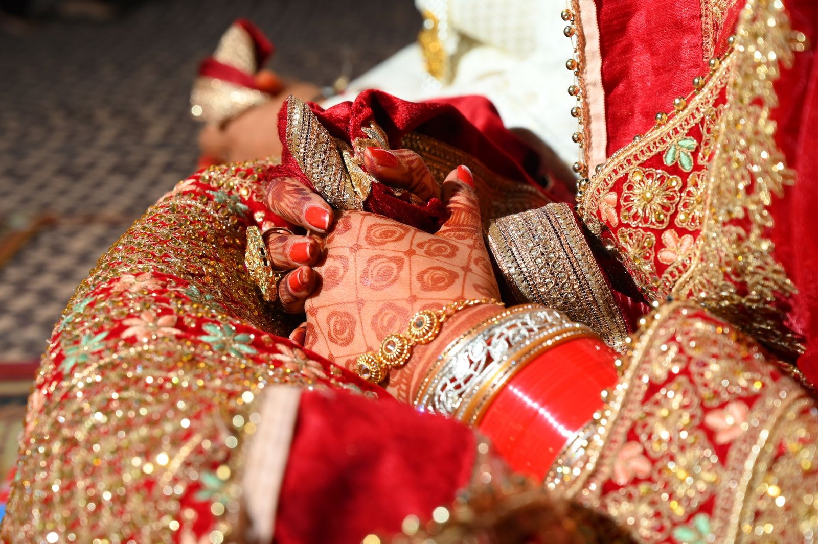 close up of bridal henna tattoos