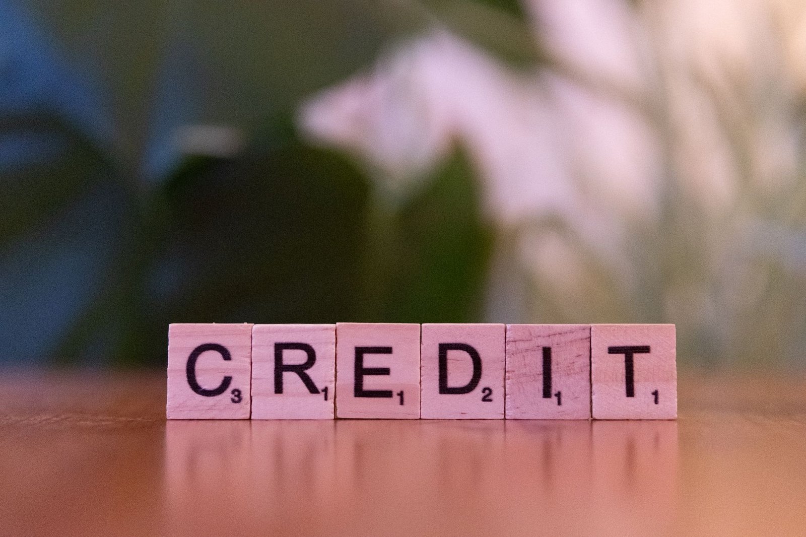 credit concept with wooden blocks