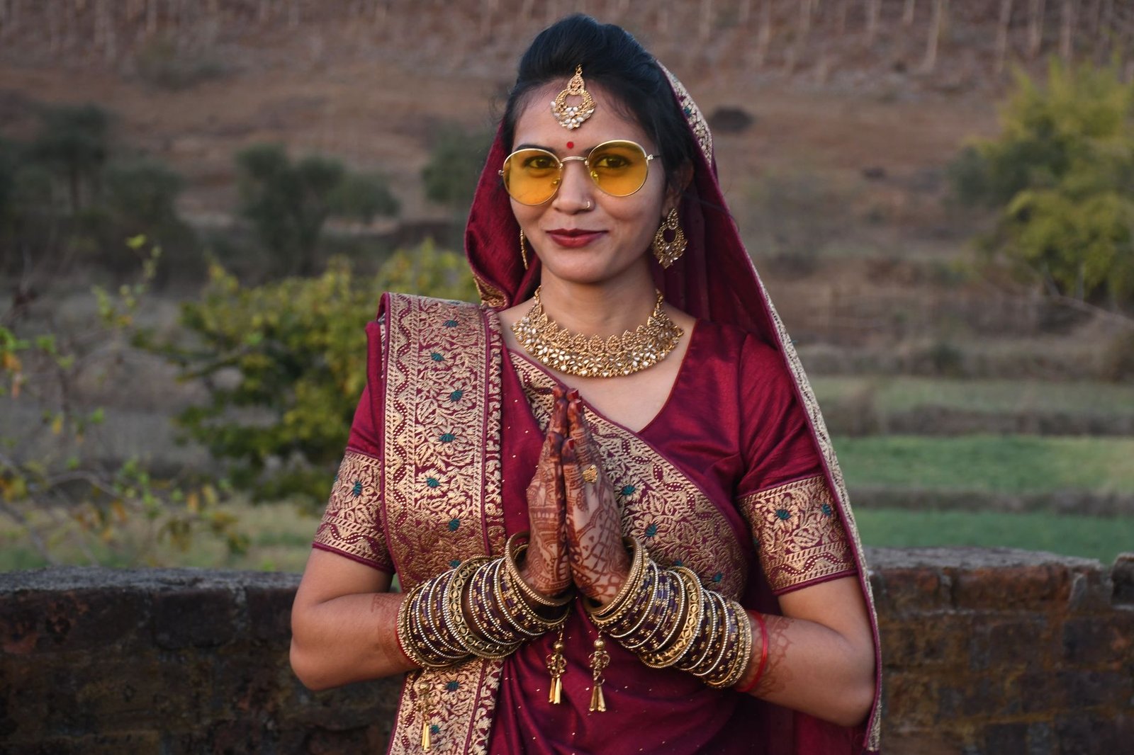 elegant south asian bride in traditional attire