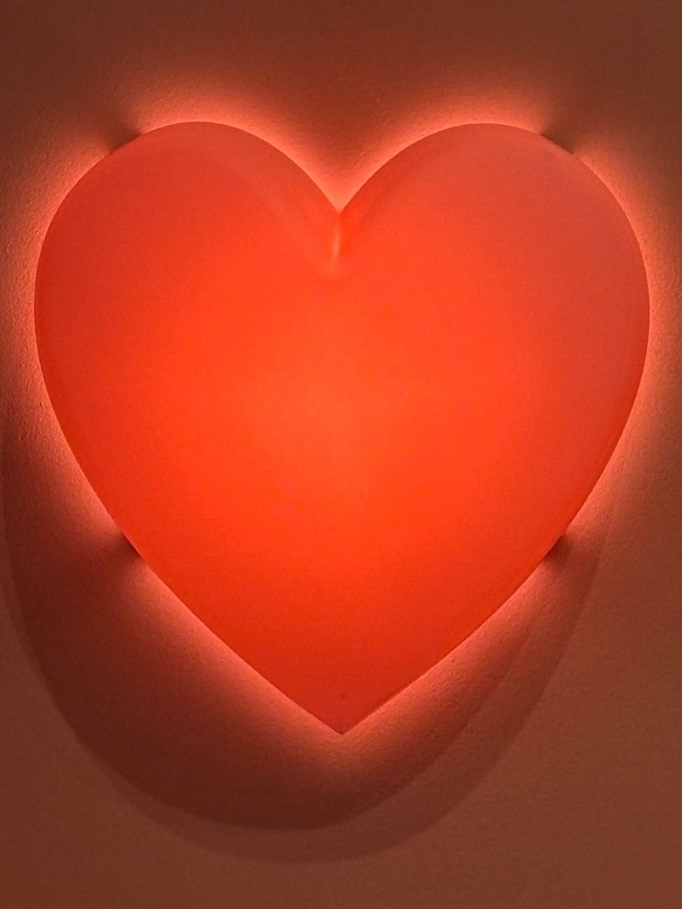 glowing red heart shaped light fixture decor