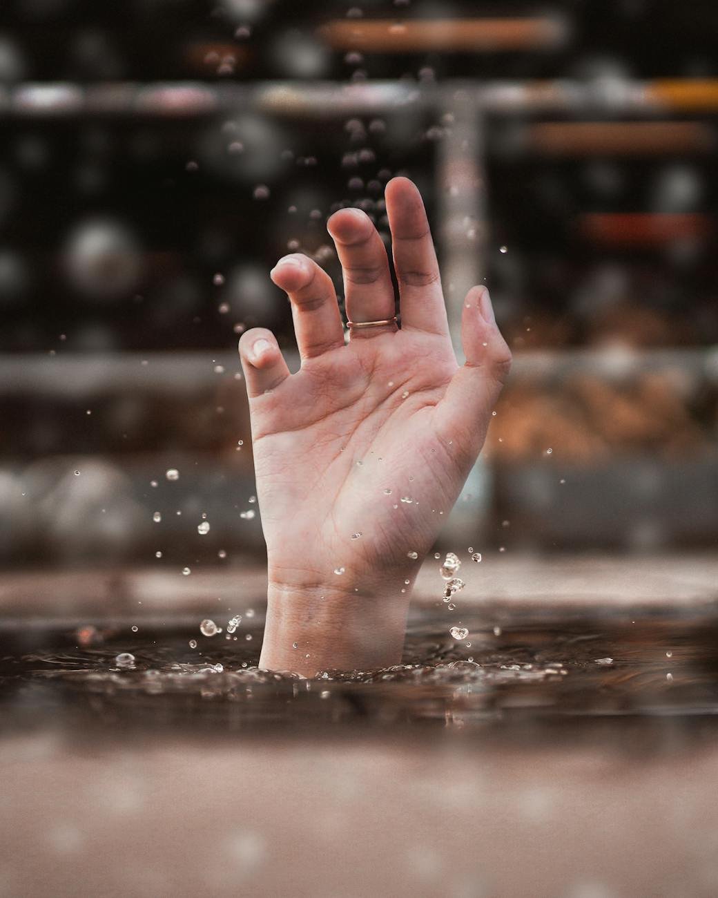 hand of drowning person