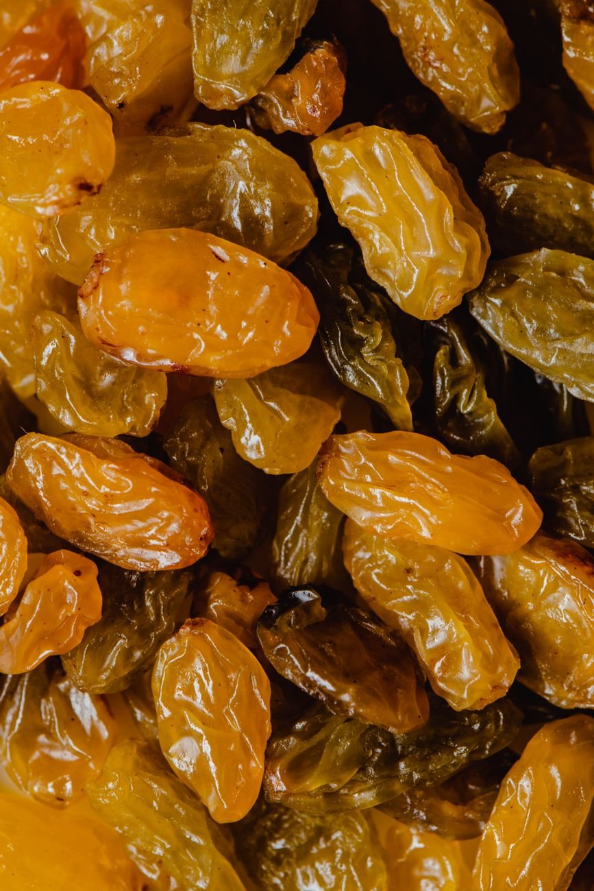 close up shot of raisins