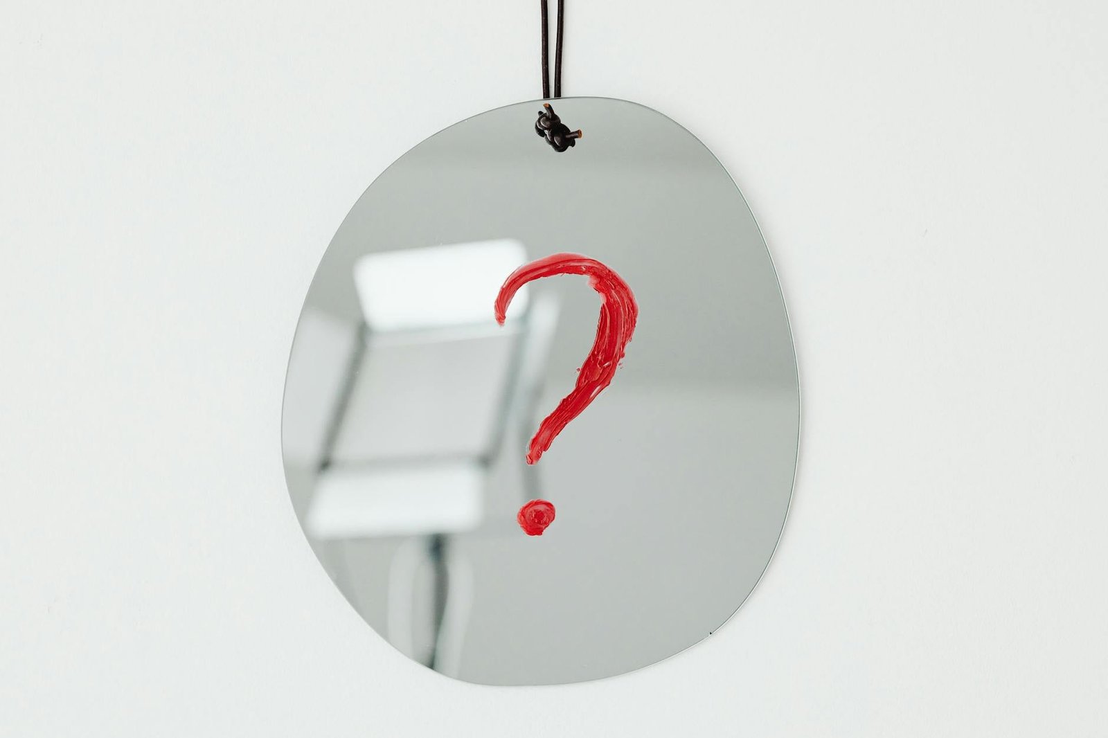 question mark on a mirror