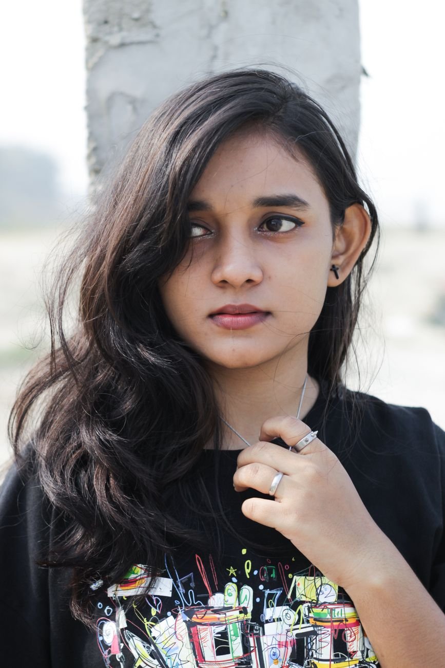 photo of a girl with dark hair