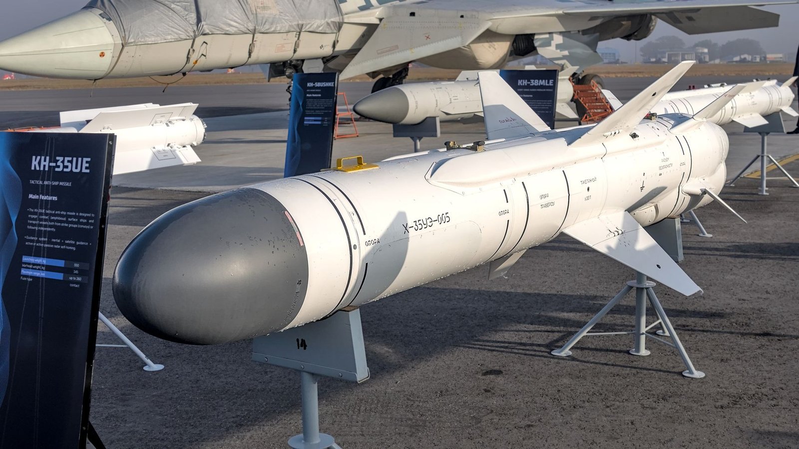 military missiles on display at aero india