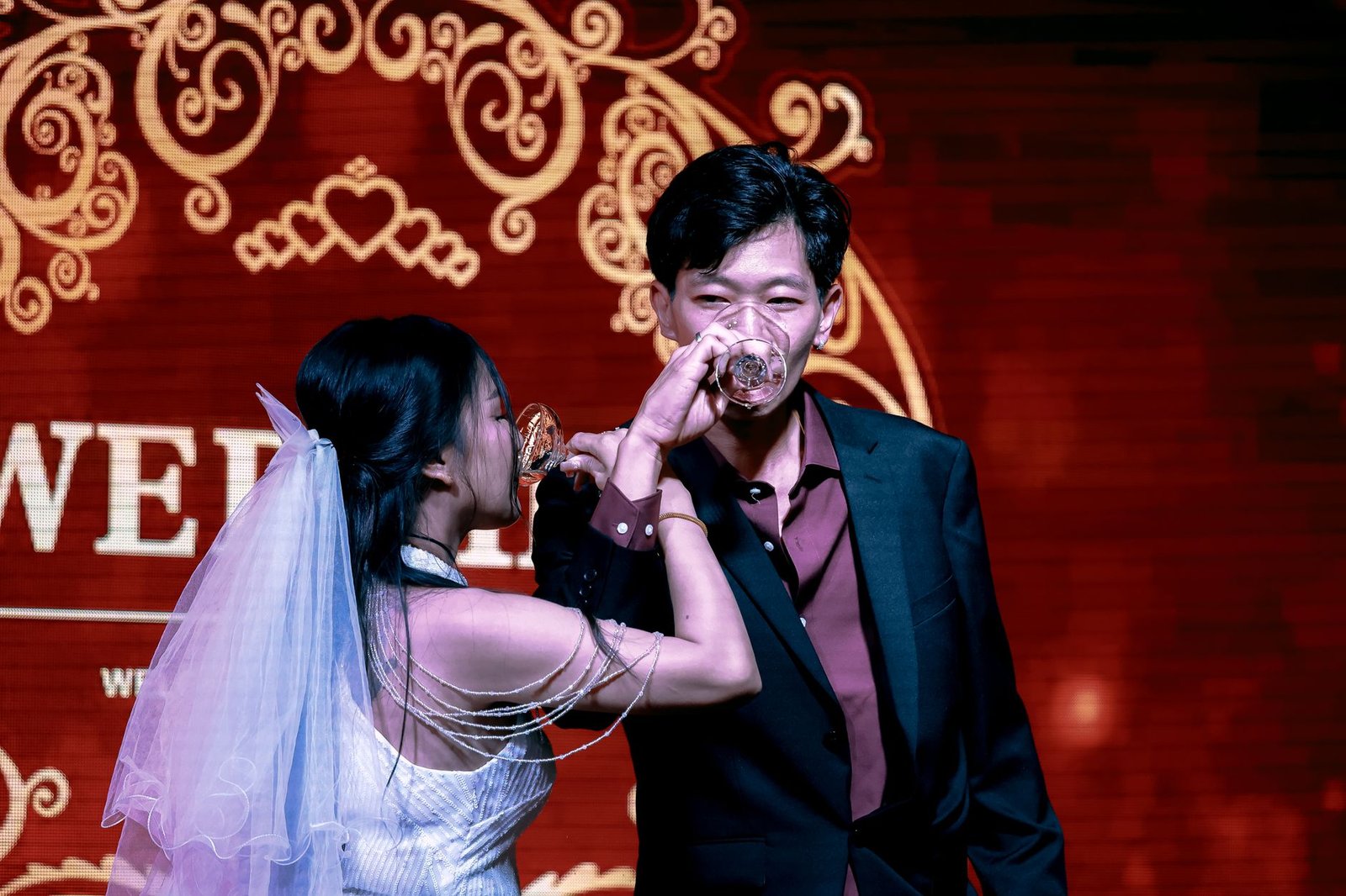 joyful wedding toast celebration