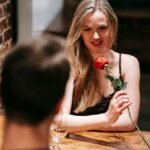 couple having romantic date in restaurant