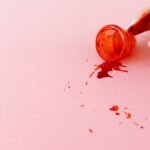 a menstrual cup with blood