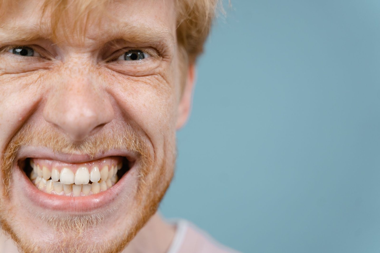 close up shot of a man doing wacky