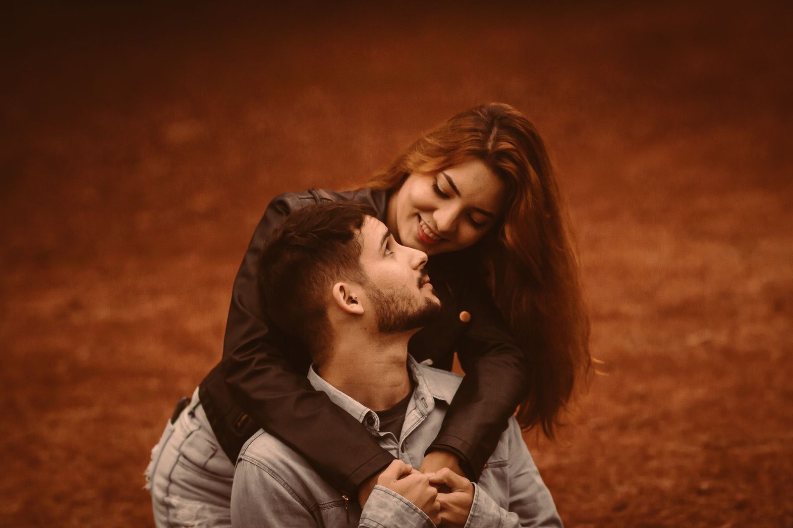 a couple looking at each other