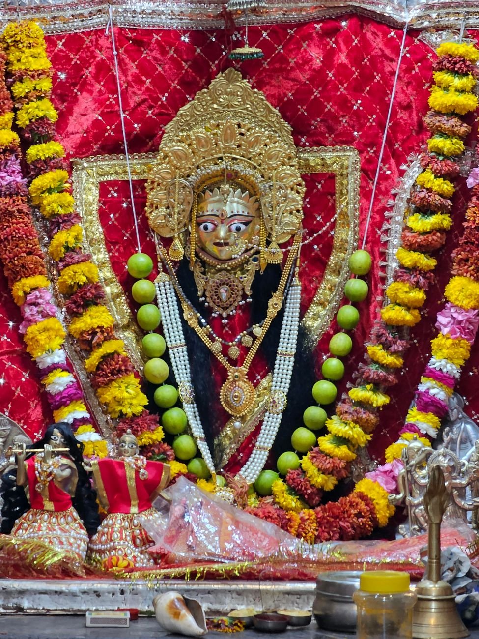 traditional durga puja decoration and idol
