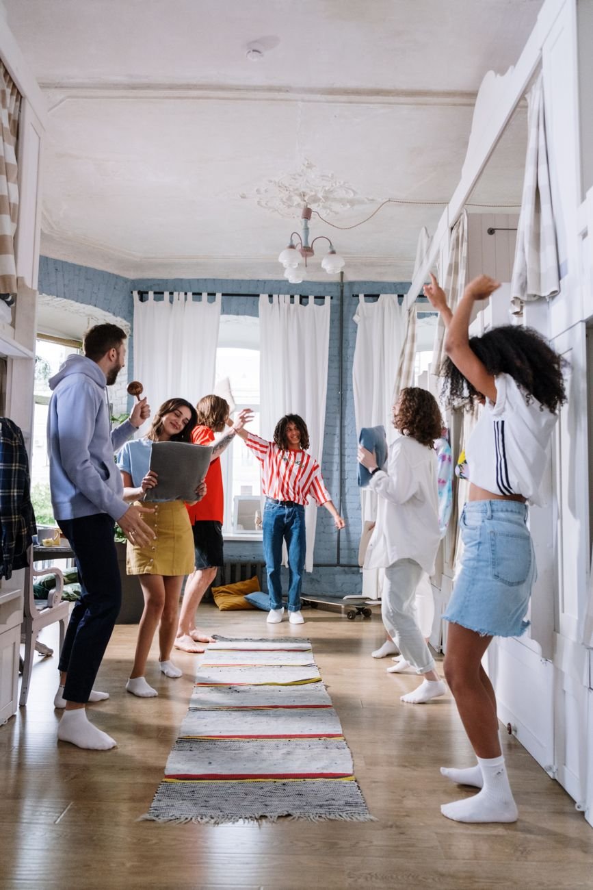 people partying in a dormitory